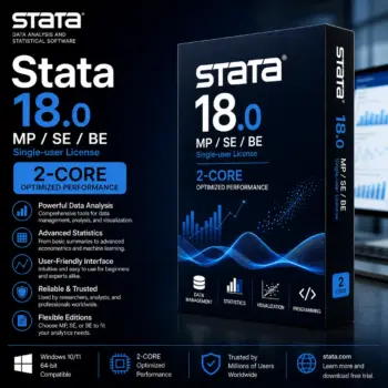 Stata 18.0 MP/SE/BE Single-user 2-core Perpetual Key for PC/Mac