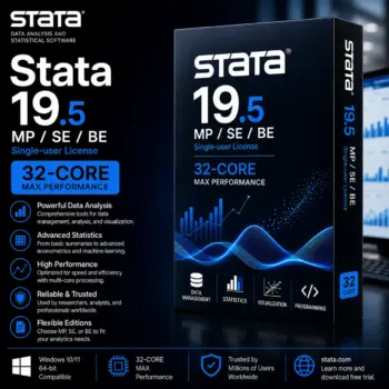 Stata 19.5 MP/SE/BE Single-user 32-core Perpetual Key for PC/Mac